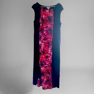 Floral and Black Maxi Dress